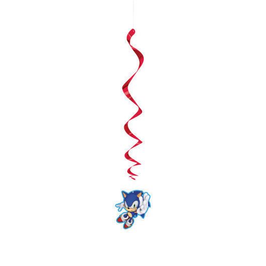 Sonic the Hedgehog Hanging Swirl Decorations, 3ct