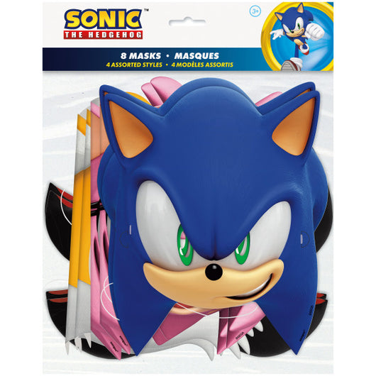 Sonic the Hedgehog Assorted Paper Party Masks, 8ct