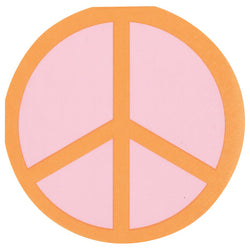 Rainbow Roller Skate Peace Sign Shaped Beverage Napkins, 16ct