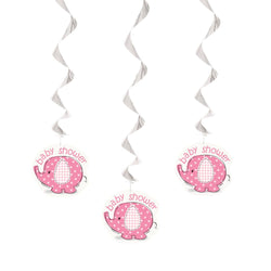 Umbrellaphants Pink Hanging Swirl Decorations, 26