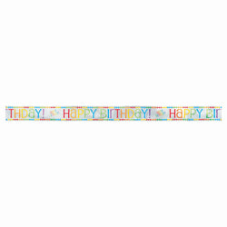 Foil Rainbow Birthday Banner, 12 ft