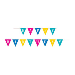 Confetti Cake Birthday Flag Banner, 9 Ft