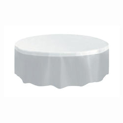 Clear Solid Round Plastic Table Cover, 84