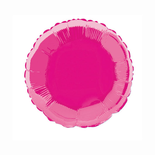 Hot Pink Solid Round Foil Balloon 18