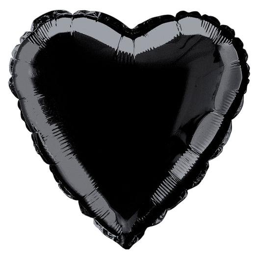 Black Solid Heart Foil Balloon 18