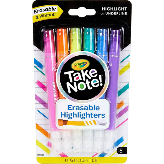 Crayola Take Note! Erasable Highlighters 6ct. (24)