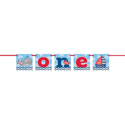 Little Sailor Nautical First Birthday Block Banner