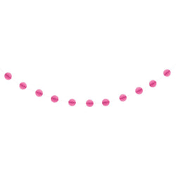 Hot Pink Honeycomb Ball Garland, 7 ft