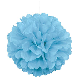 Powder Blue Mini Puff Tissue Decorations, 3ct