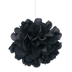 Black Mini Puff Tissue Decorations, 3ct