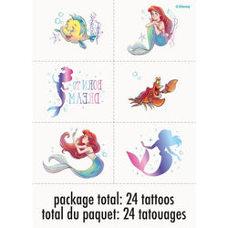 Disney The Little Mermaid Tattoos, 24ct